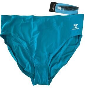 TYR Fitness Solid Hi-Waist High Bottom SwimSuit Seafoam Plus Size 20 $34